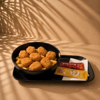 Chilli Cheese Nuggets 9er mit Pommes