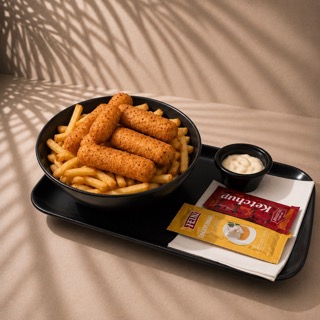 Mozzarella Sticks mit Pommes